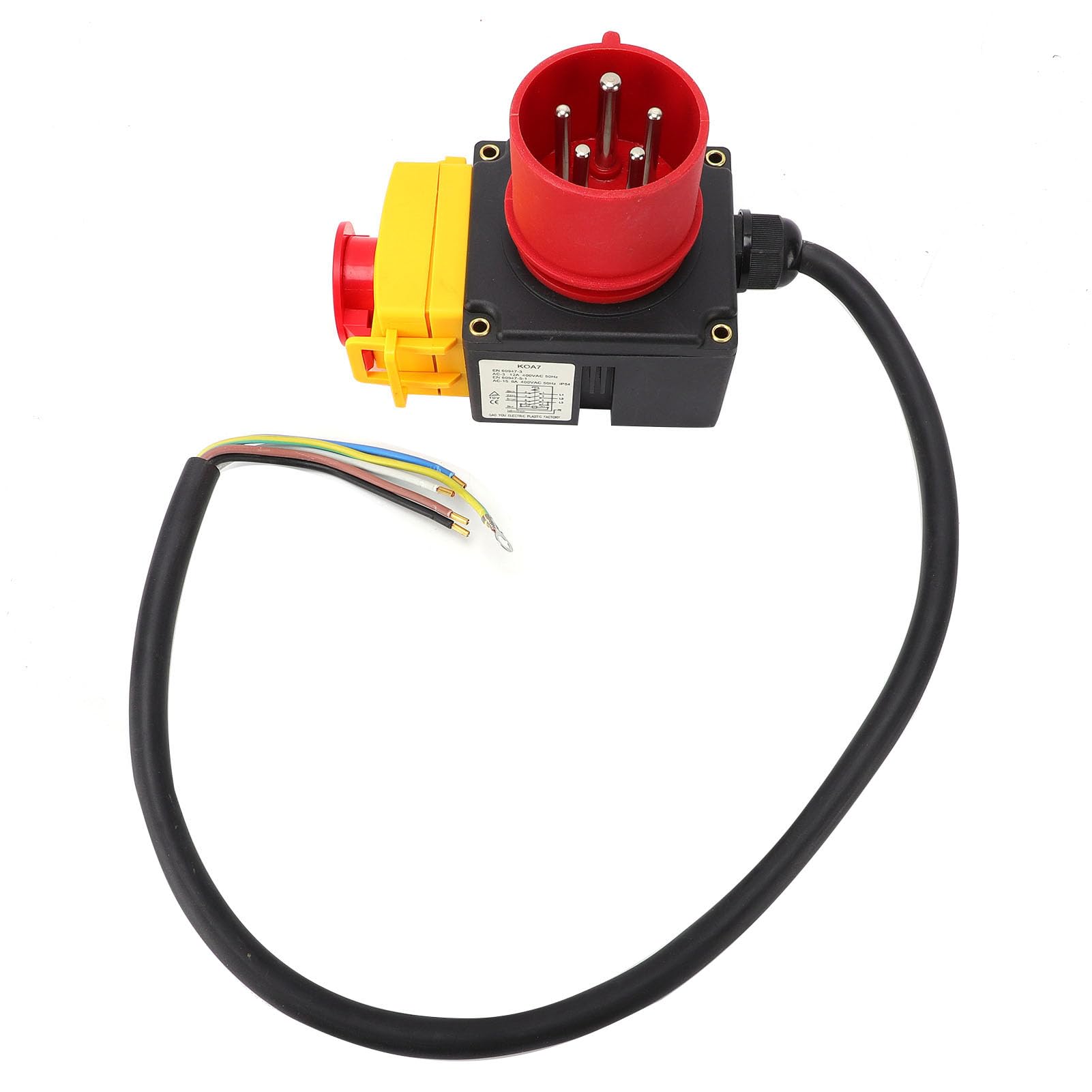 Interruptor de Seguridad Electromagnético Industrial Botón de Encendido y Apagado Trifásico Duradero para Maquinaria de Carpintería con Función de Parada de Emergencia para Herramientas