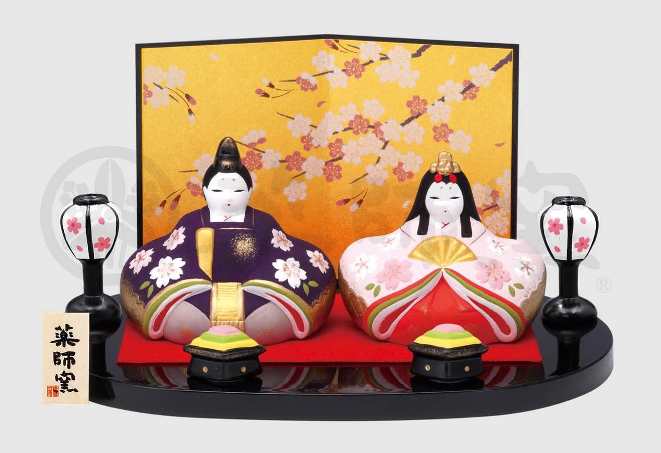 親王雛り 錦彩風雅桜親王雛[(男雛)7・(女雛)6.5cm]|雛