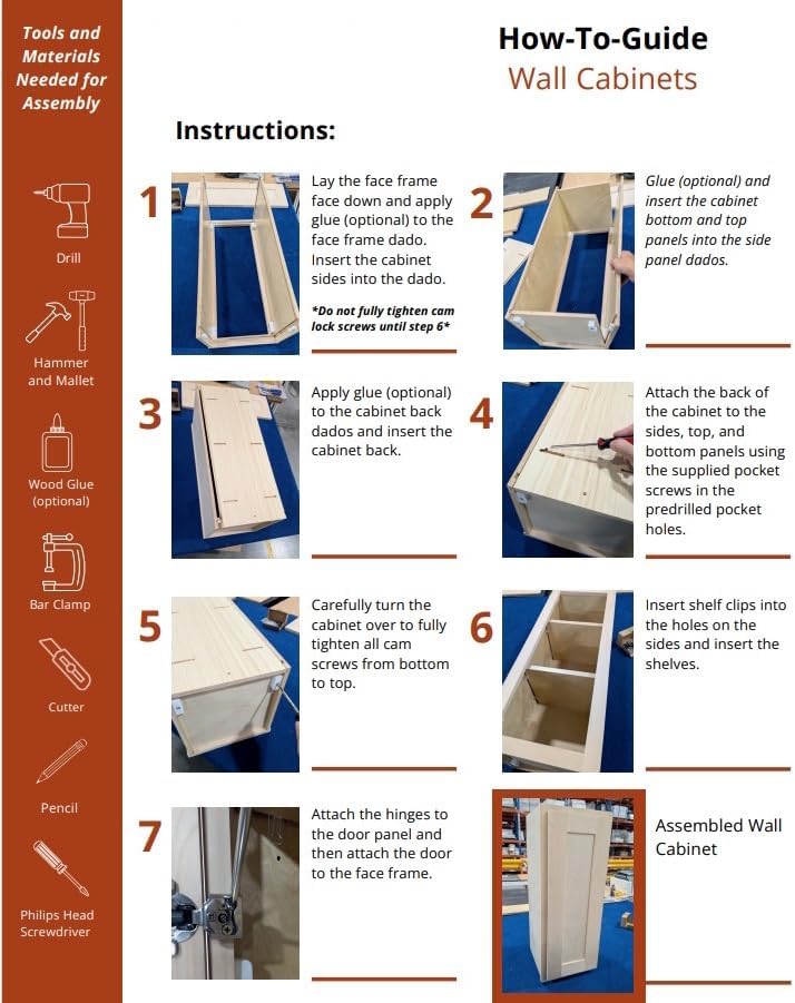 Miniatura 3 de Armarios de pared agitadores RTA de abedul sin terminar de 12, 15, 18 y 24 pulgadas de alto (listos para montar), madera maciza, herrajes de cierre