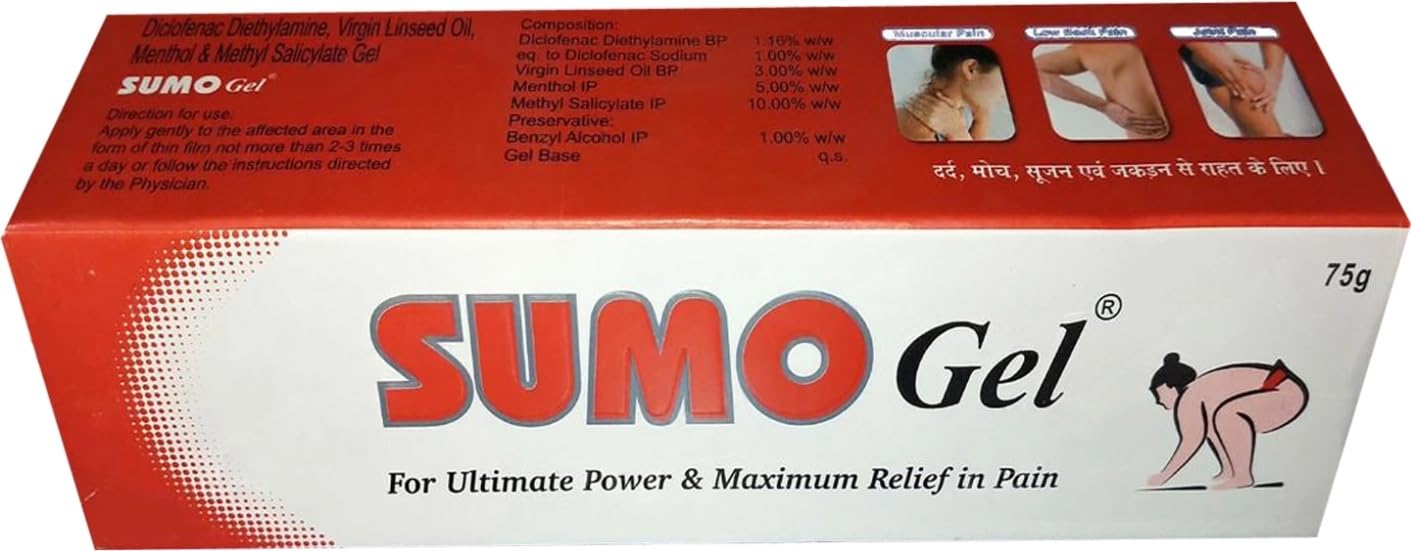 Sumo Pain Relief Gel | Quick Relief for Muscle Pain, Sprains and Strains (75 gm Gel)-image-12