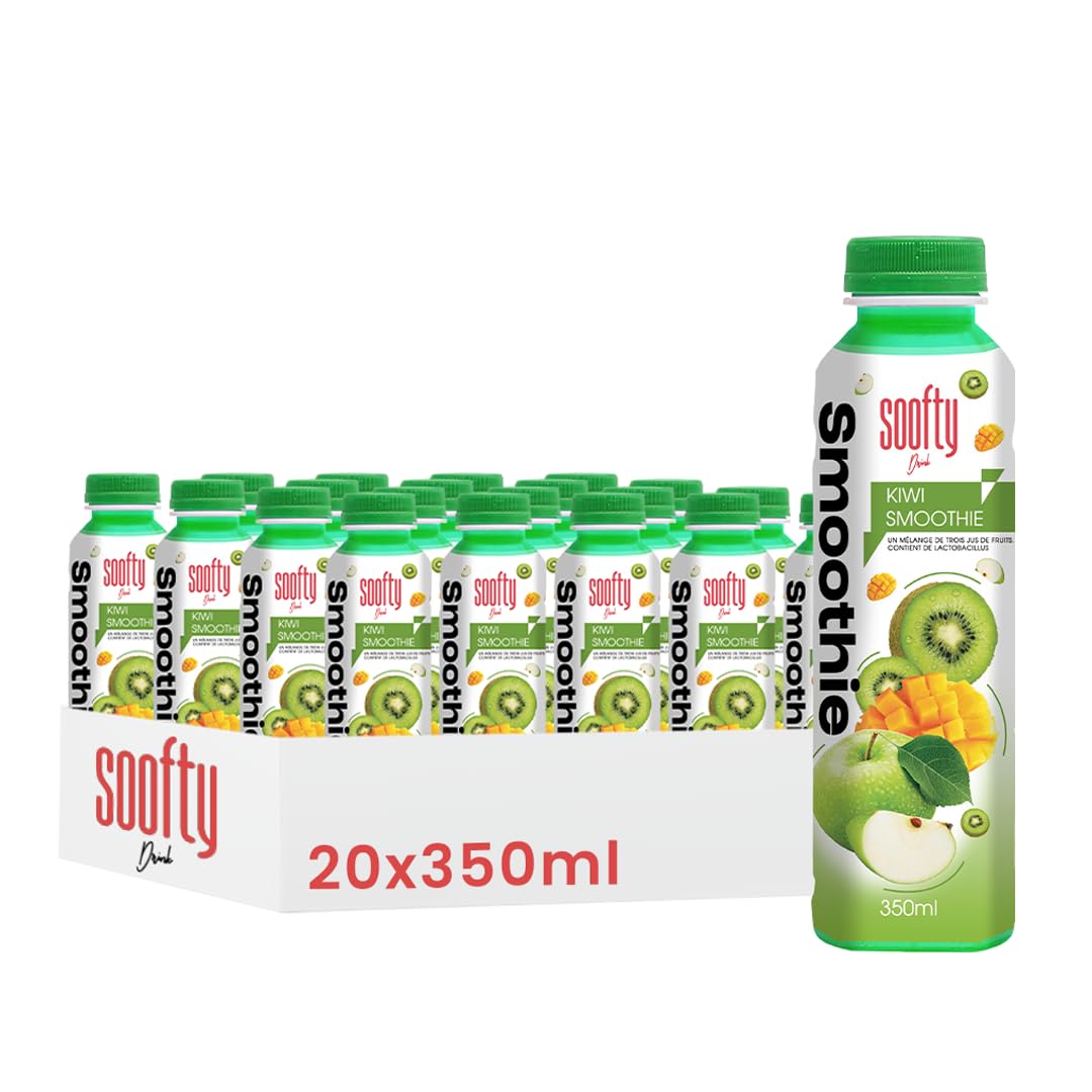 Boissons Soofty Smoothie Kiwi, 350ml, Pack de 20