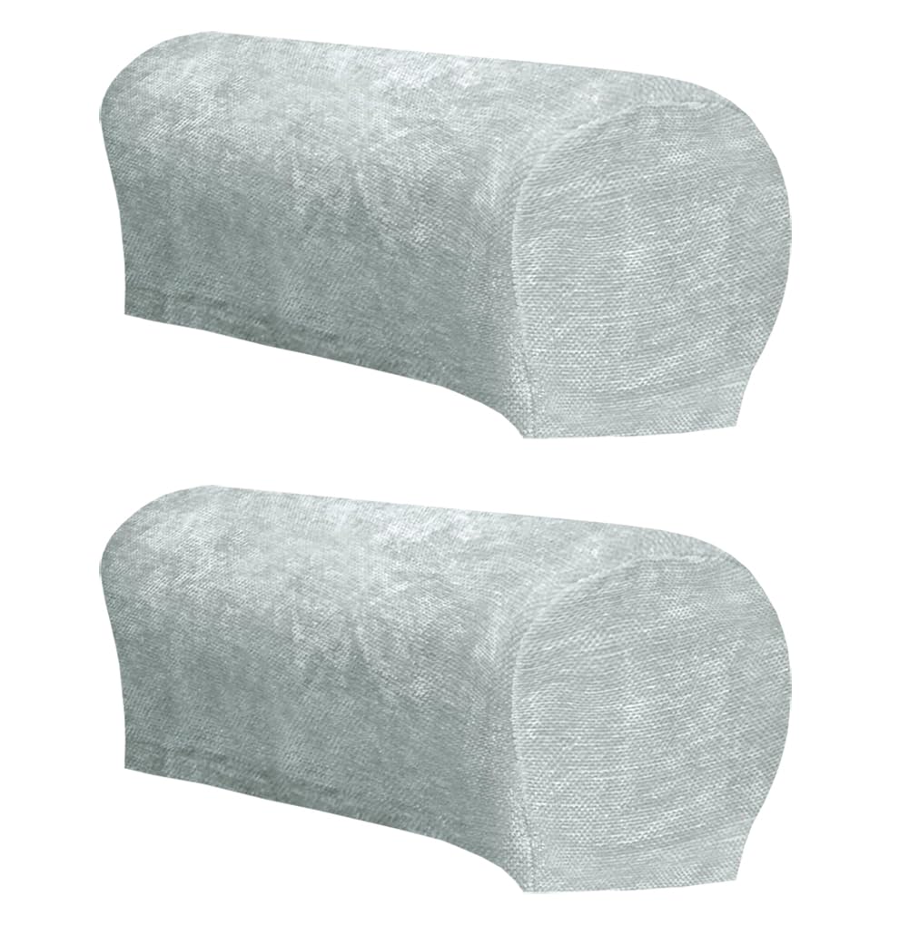 Zhulongrushui Aurora Silver Sofa Stretch Armrest Cover,Couch Armrest Protector,Washable Arm Covers For Sofas/Chairs,Chenille Armchair Slipcovers For Chair Recliner,Set Of 2(Aurora Silver)