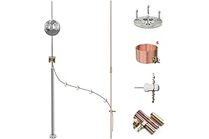 Lightning Dissipation System with 6.3 ft Industrial Lightning Rod
