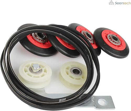 Miniatura 7 de Seentech - Kit de reparación de secadora 4392067 y W10837240 tensor de secadora de Seentech, incluye rodillos de tambor WPW10314173, correa 661570V,