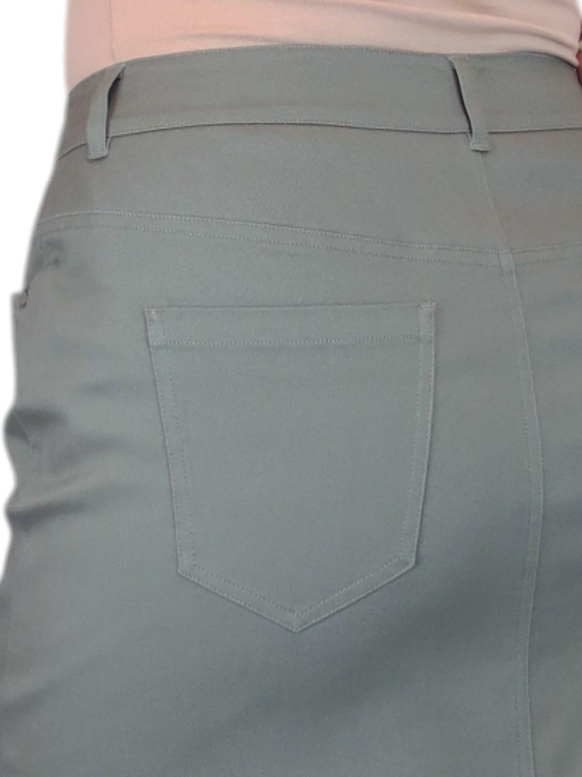 Paulo Due Gonna A Tubino Stile Jeans Elasticizzato in Cotone Pesante da Donna Casual 42-52