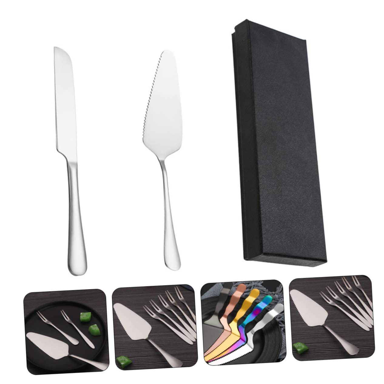 OFFSCH 1 Set Cake Cutting Tools Portable Cake Spatula Cutter Reusable Server Set for Weddings Birthdays and