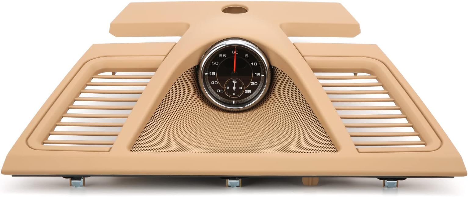 Beige Dashboard Clock Upper Cover Instrument Panel Trim 970 552 151 01 6W0 Novel Design Car Timepiece for 2010‑2016 (black stopwatch)