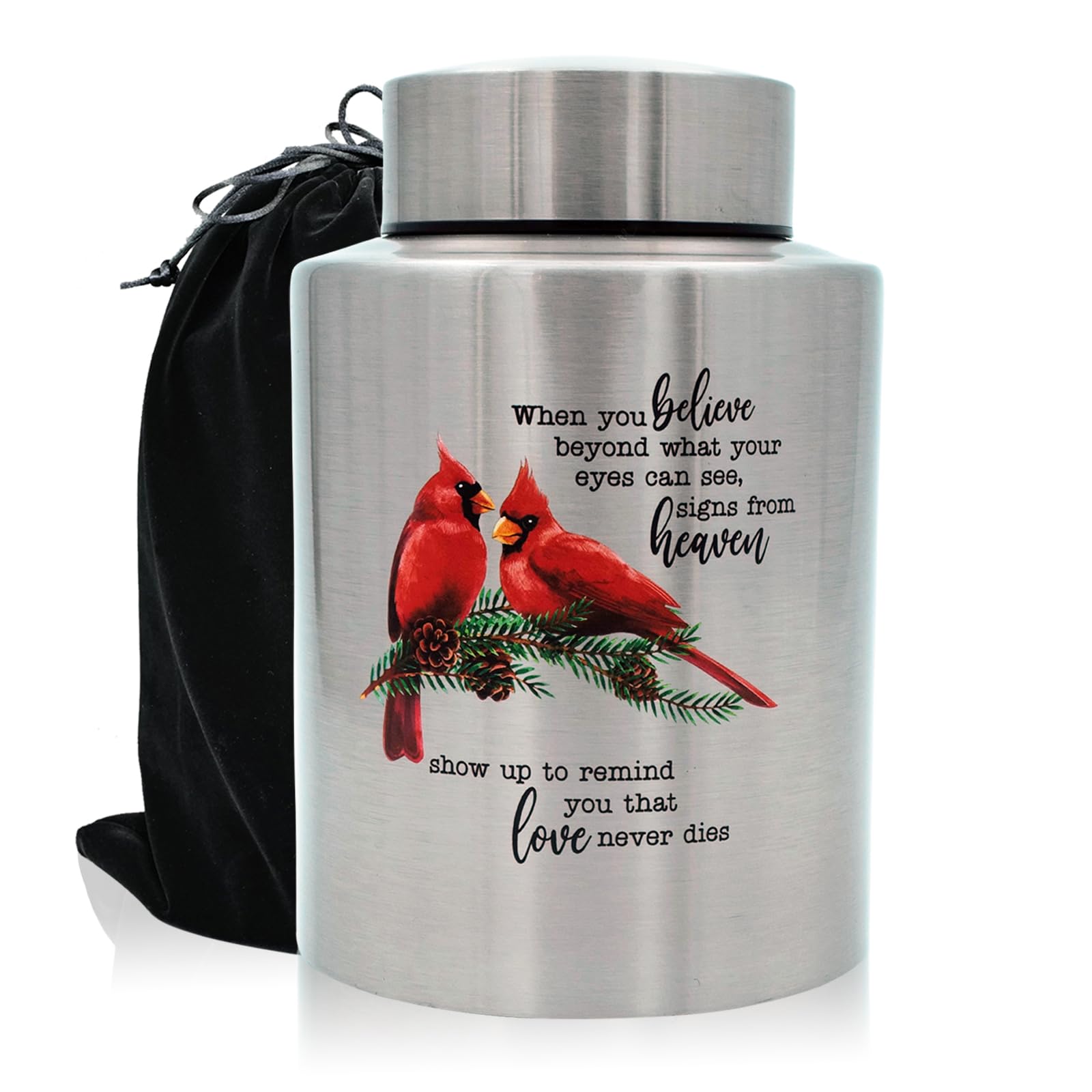 AODIYA 60 lbs Small Cremation Urn for Part of Adult Human Ashes, Decorative Memorial Mini Keepsake Urn for Male Female Men Women Child Couple Remains(Cardinal)