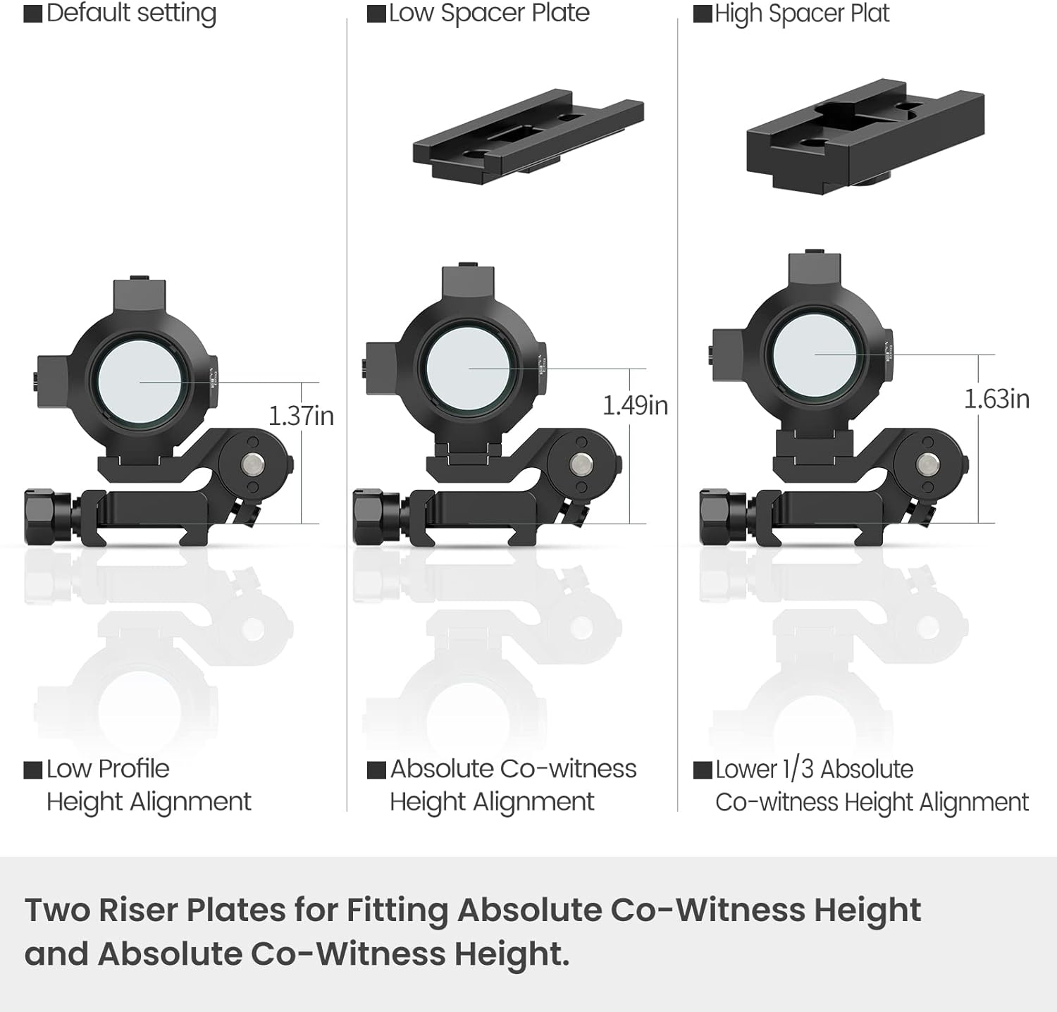 VOTATU M3X Red Dot Magnifier, 3X Red Dot Sight Magnifier Optics with Built-in Flip to Side Mount, 35 37 41 Height, Windage & Elevation Adjustable