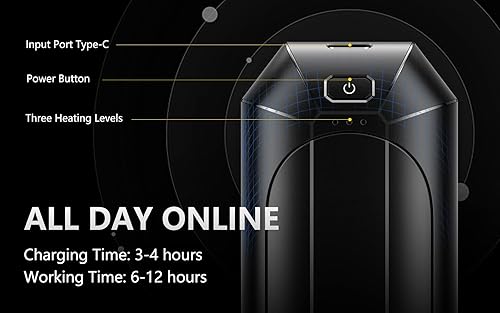 Miniatura 9 de Hand Warmers Rechargeable, Dnaleao 2 Pack 4000mAh Electric Portable Pocket Heater, Heat Therapy Great for Outdoors, Hunting, Golf, Camping, Warm