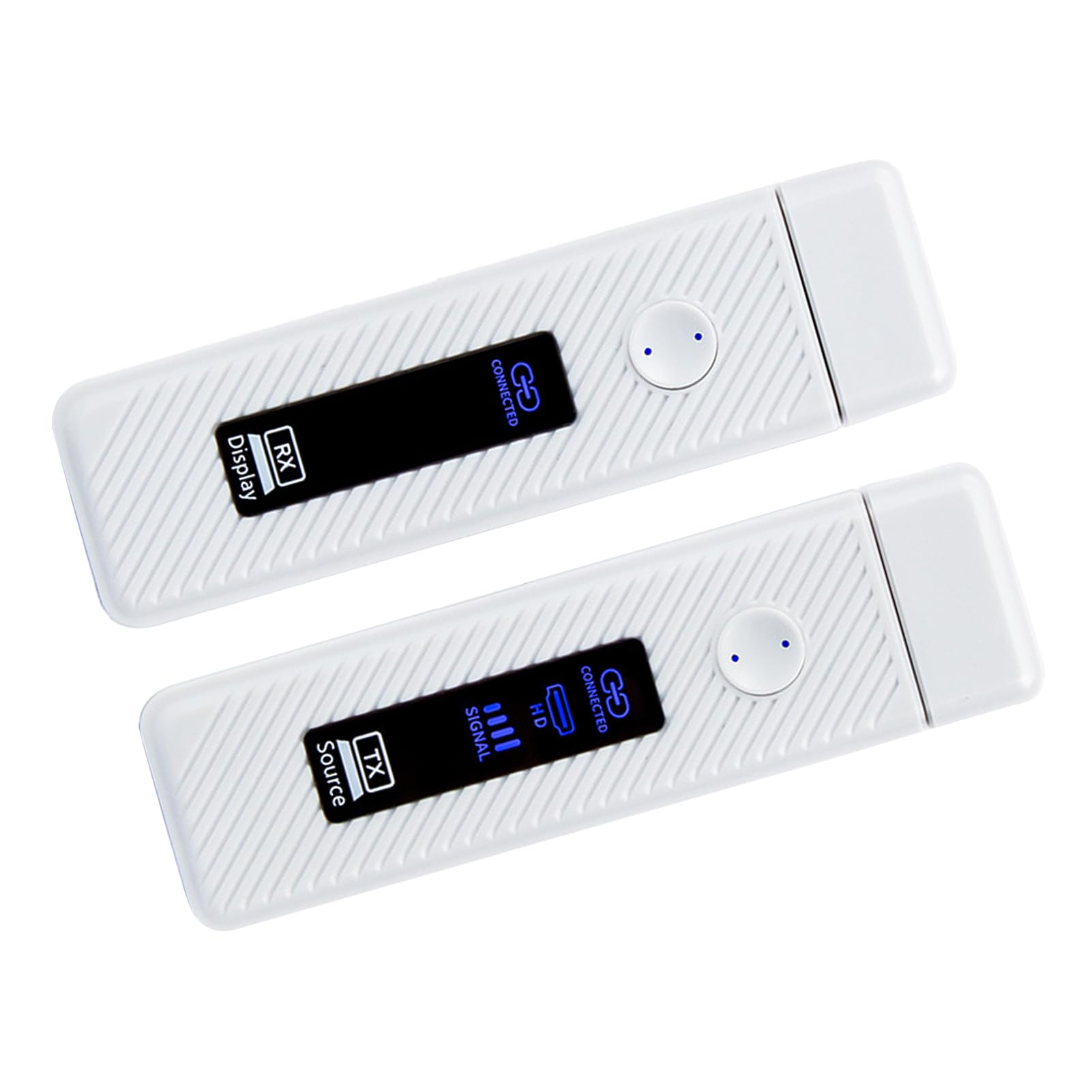 Bezprzewodowy Nadajnik i Odbiornik HDMI, Dekodowanie 4K, Wyjście Wideo HD 1080P 60 Hz, 197 Stóp 60 M, Wyświetlacz LED, Plug and Play (WHITE)