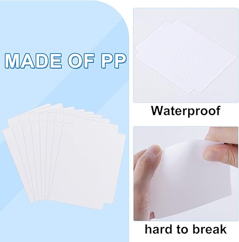 Miniatura 3 de 60 separadores de tarjetas intercambiables, separadores de tarjetas blancas con pestañas, caja de tarjetas en blanco, tarjetas divisoras de tarjetas
