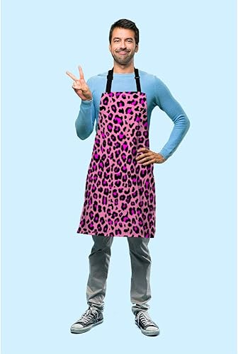 Vista 32 de Delantal de cocina con cabeza de gato negro, delantal con babero para chef restaurante, limpieza del hogar, Multi-003