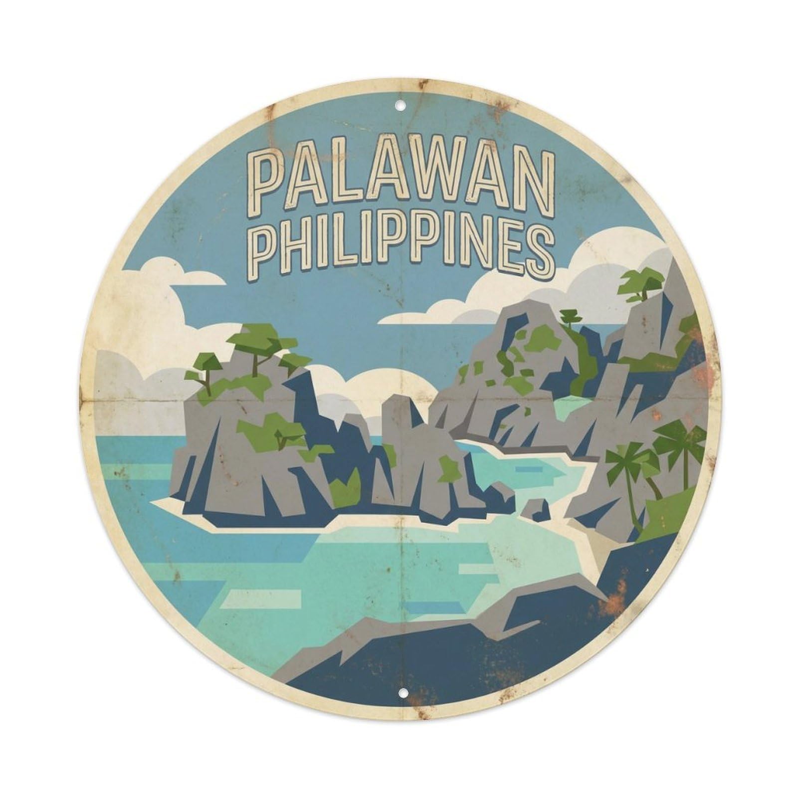 Palawan Island Lagoon Coastal Bay Philippines Metal Tin Sign