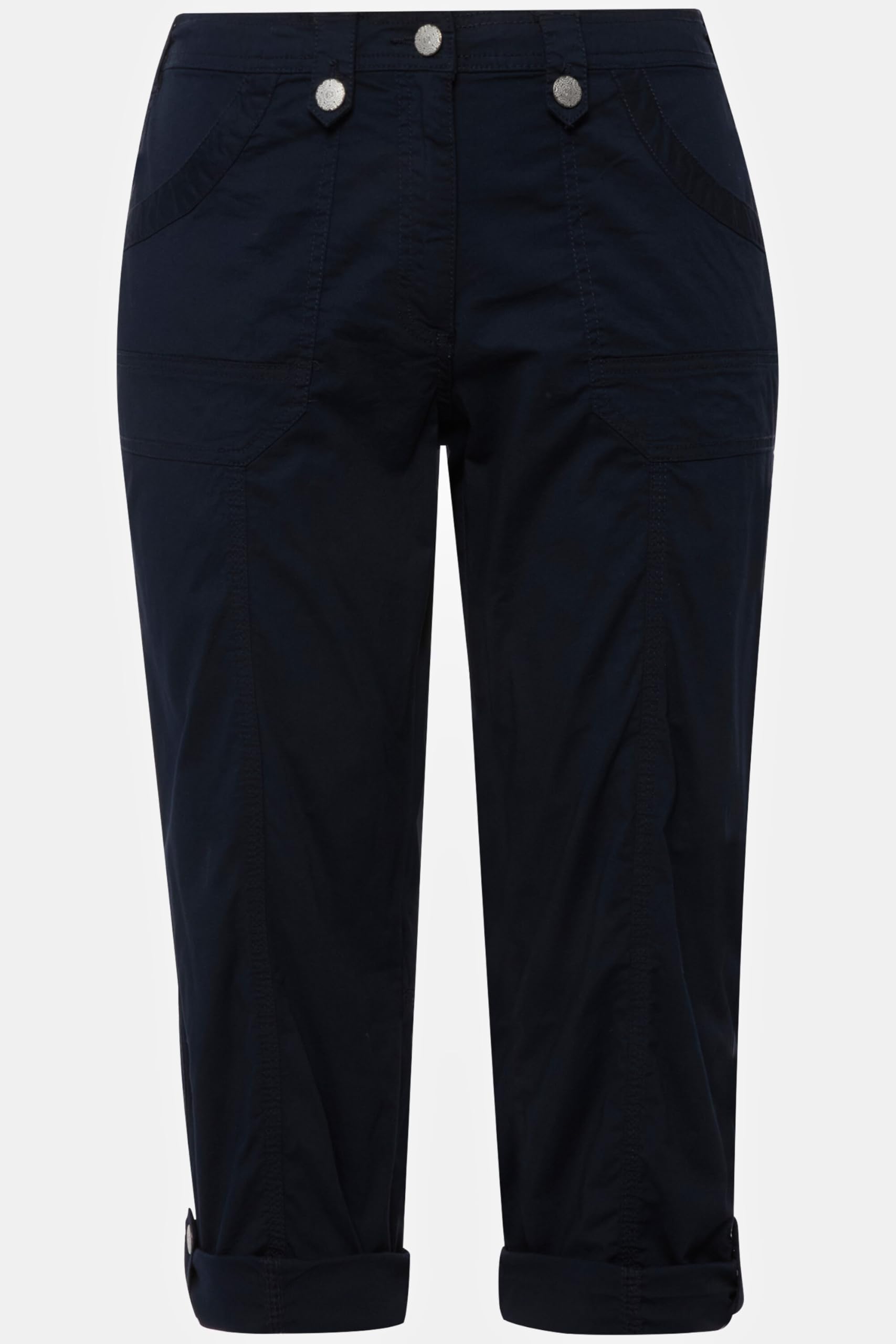 Ulla Popken Damen Pants Roll-tab Hem Stretch Cargo Pants