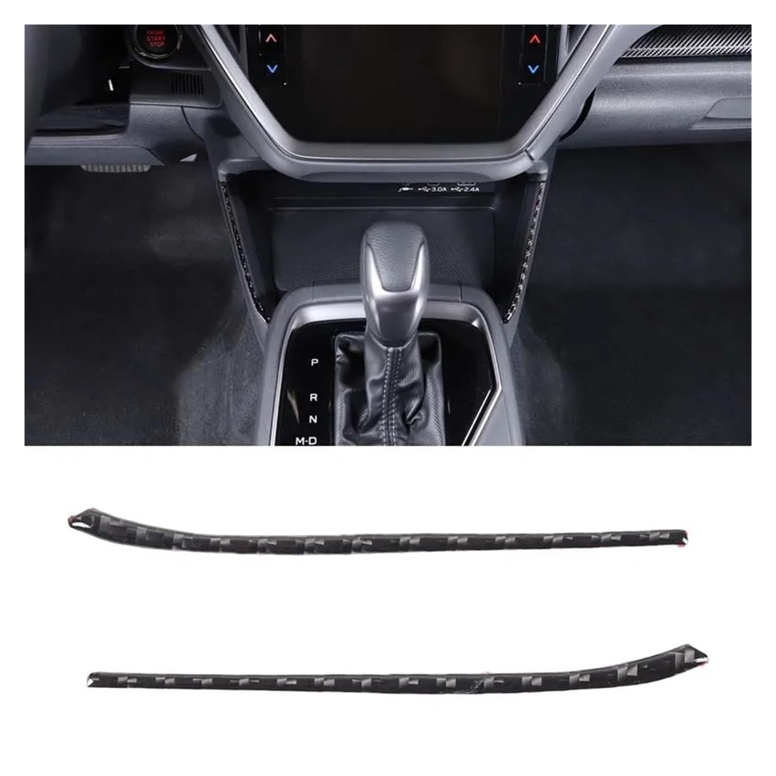 Interior Mouldings for Subaru for Crosstrek 2024 Black Carbon Fibre Car Interior Decoration Trim Frame Stickers Car Accessories Car Accessory(G-a)