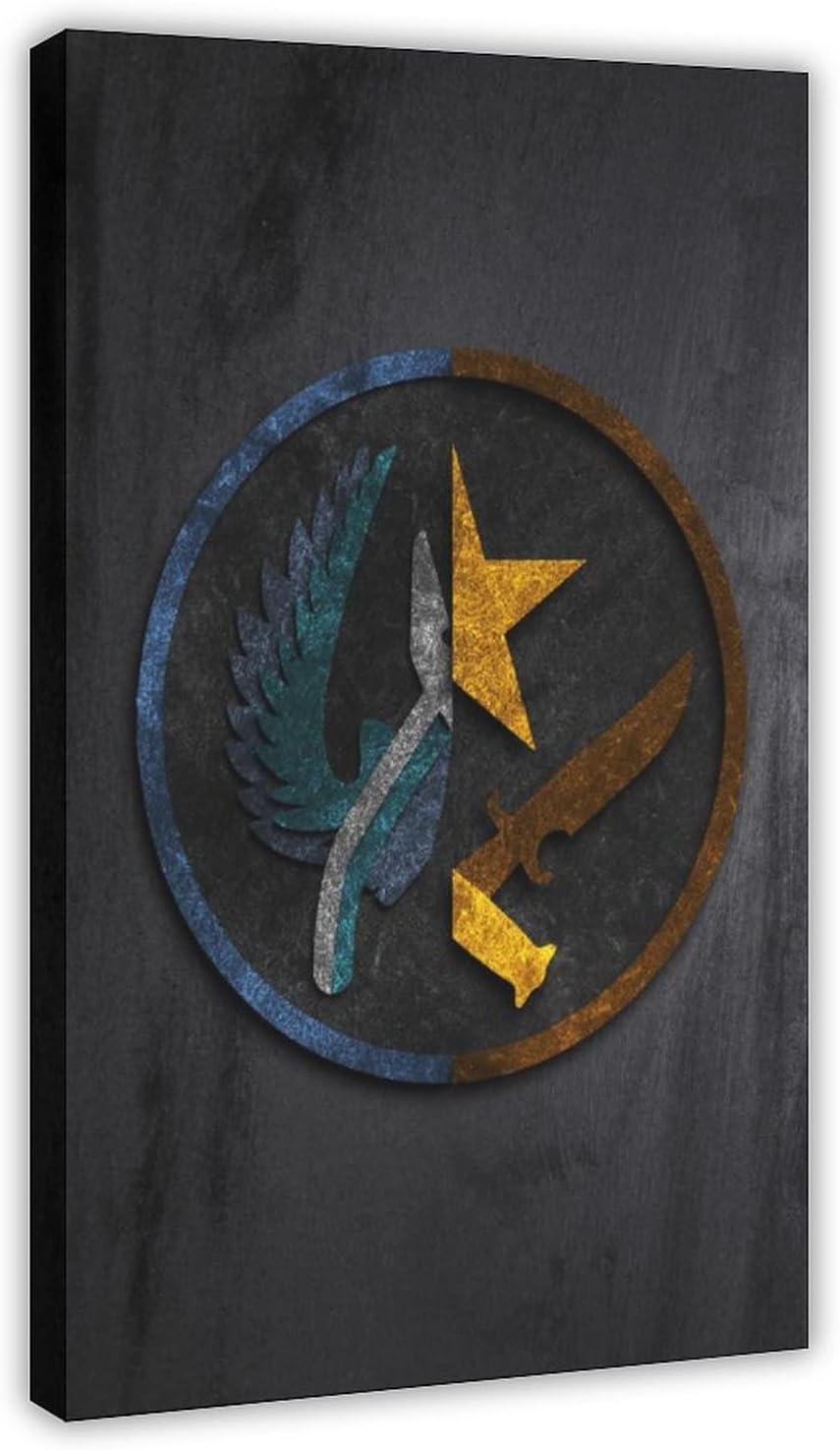 WFKLMSL Cs Go Csgo Symbol Posters Canvas Poster Wall Art Decor Print Picture Paintings for Living Room Bedroom Decoration Frame-style 20x30inch(50x75cm)