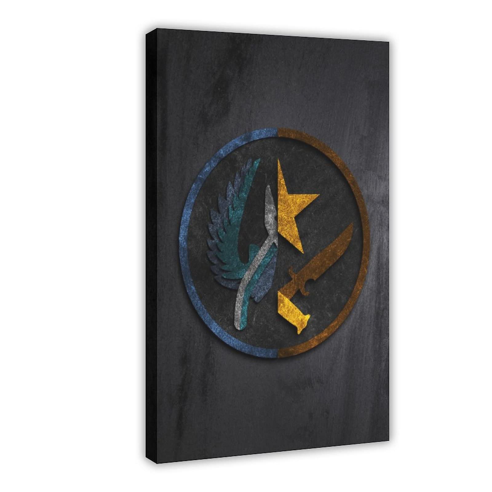 WFKLMSL Cs Go Csgo Symbol Posters Canvas Poster Wall Art Decor Print Picture Paintings for Living Room Bedroom Decoration Frame-style 20x30inch(50x75cm)