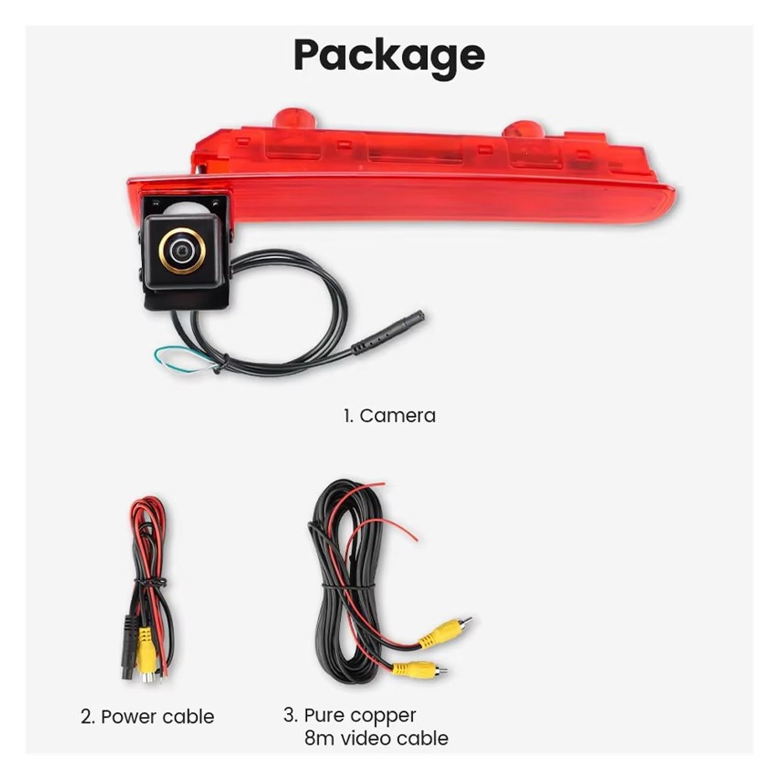 camera retromarcia Per Transporter T5 T6 Van 2010 2019 AHD/CVBS 170° Obiettivo Fisheye LED Luce Freno Veicolo Videocamera Vista Posteriore(1080P-175deg)
