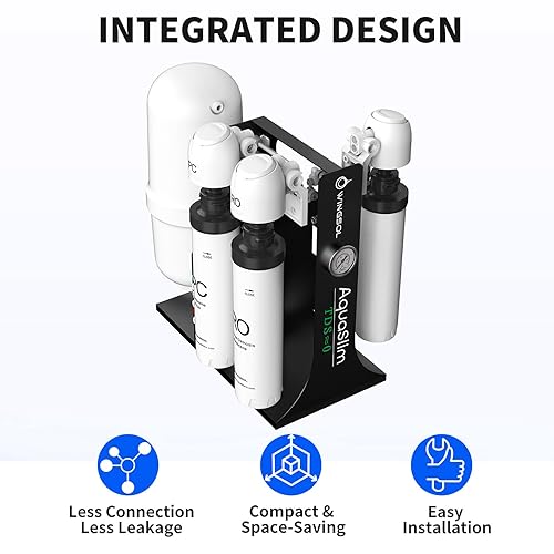 Miniatura 4 de WINGSOL - Filtro de agua de ósmosis inversa integrado, NSFANSI 425358, sistema de filtración RO de 8 etapas debajo del fregadero para agua pura 0