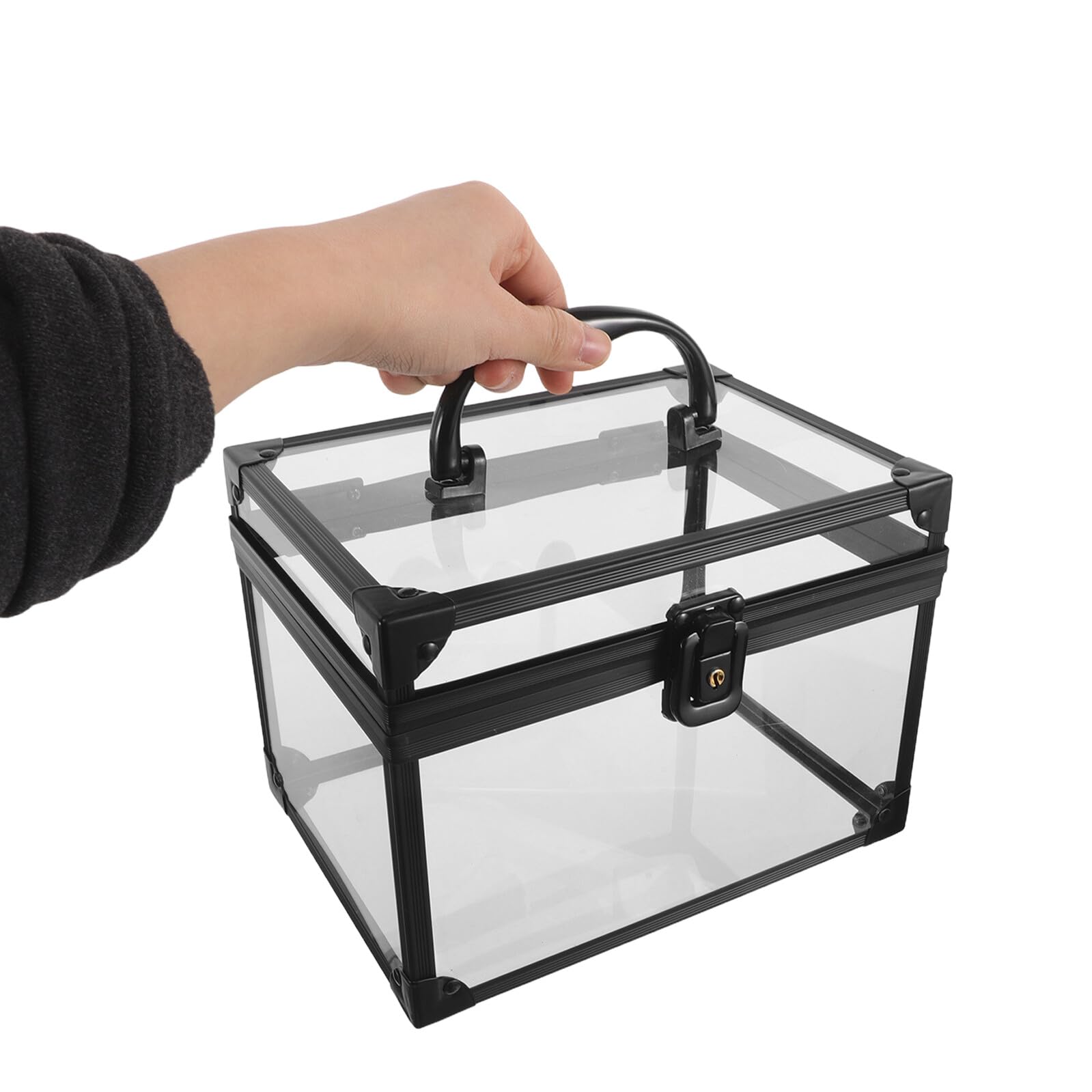 BESPORTBLE Scatola Portadischi Trasparente in Plastica Rigida con Maniglia, Custodia per CD e Dvd Vuota per Organizzazione e Protezione Dischi, Organizer Compatto per Casa e Ufficio