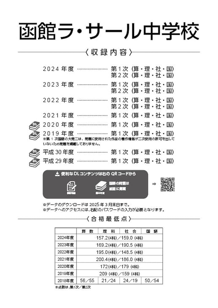 函館ラ・サール中学校（第１次・第２次収録）  平成３０年度 /東京学参（単行本） 函館ラ・サール中学校 2025年度版 【過去問4+4年分】(中学別入試