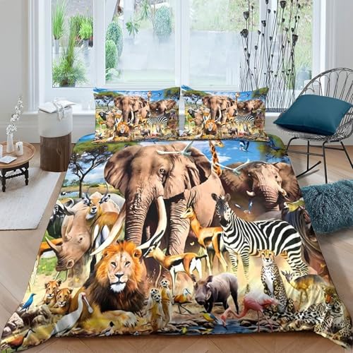 Housse de couette motif hexagonal bleu 220x240 king en microfibre 3D - 4