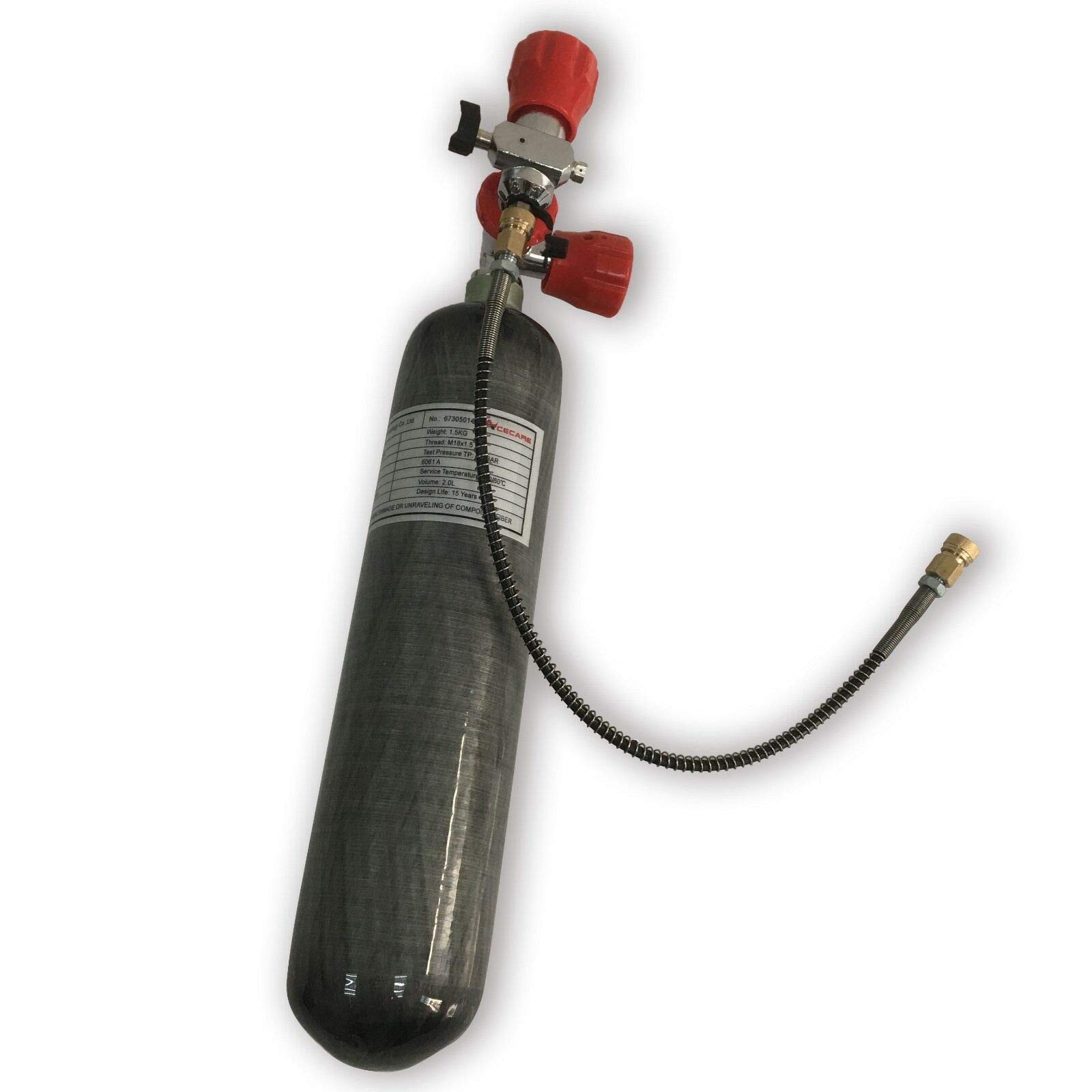Acecare 2L ce Carbon Fiber Tank 30Mpa Scuba Diving Tank for PCP Paintball Air Rifle Filling Kits Empty Bottle