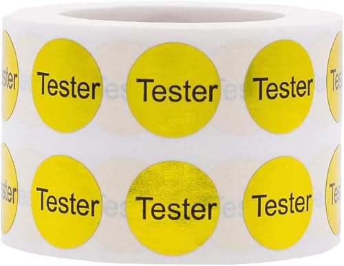 Adhesivos metálicos dorados para probador, redondas de 12 pulgada, 1000 etiquetas en un rollo