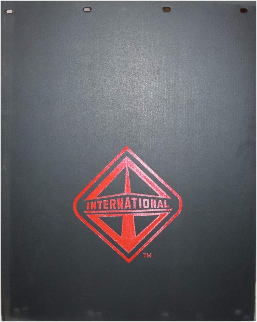 Diesel Power Plus International 24 x 30 Black/Orange Logo Poly Mudflap Set - (Pair)