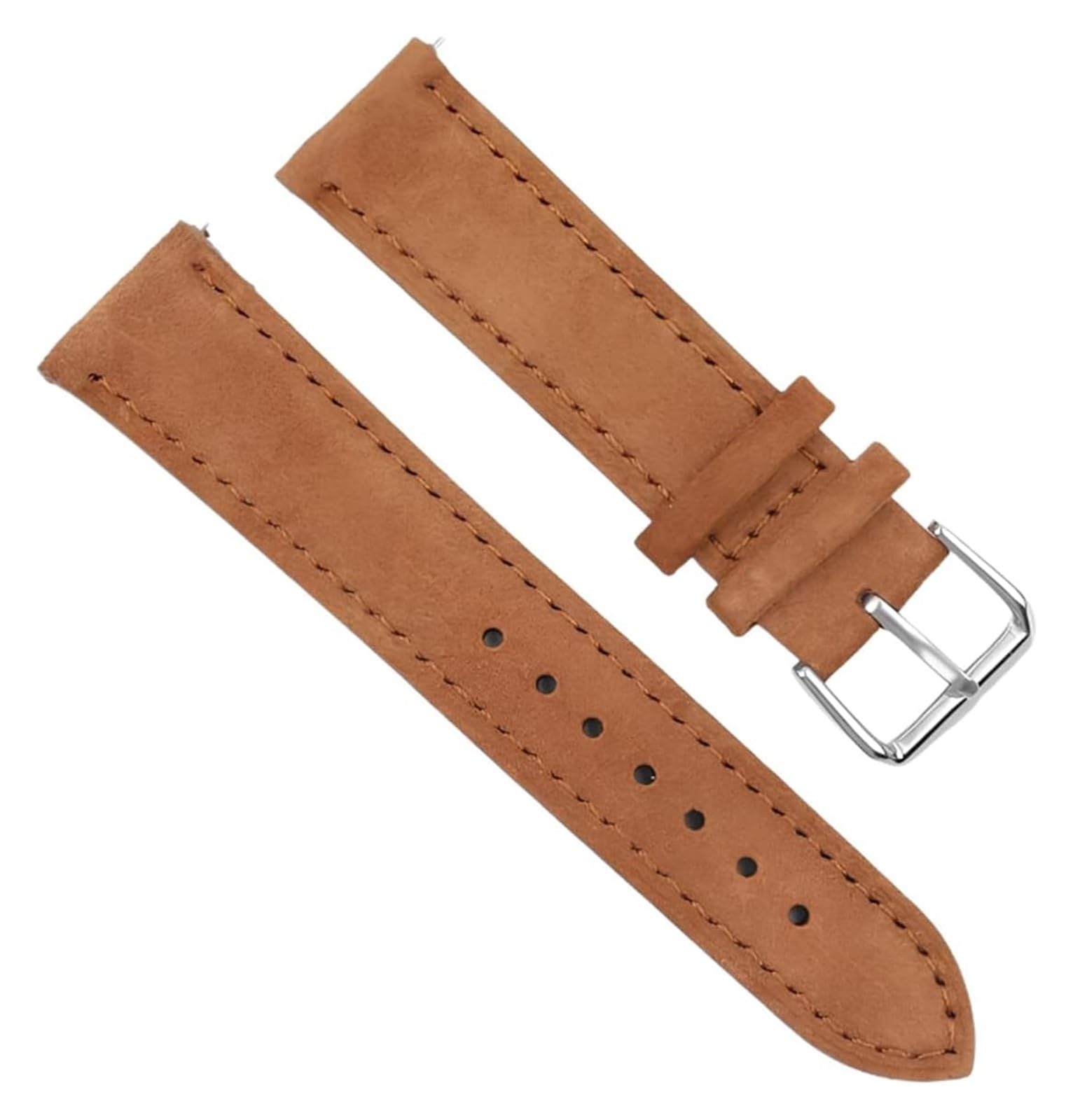 Ersatzwächter 18/19/20/22/200 mm Schnellfreisetzungen Vintage Soft Suede Leder Uhrengurt für mechanische Uhren (braun, 20 mm)