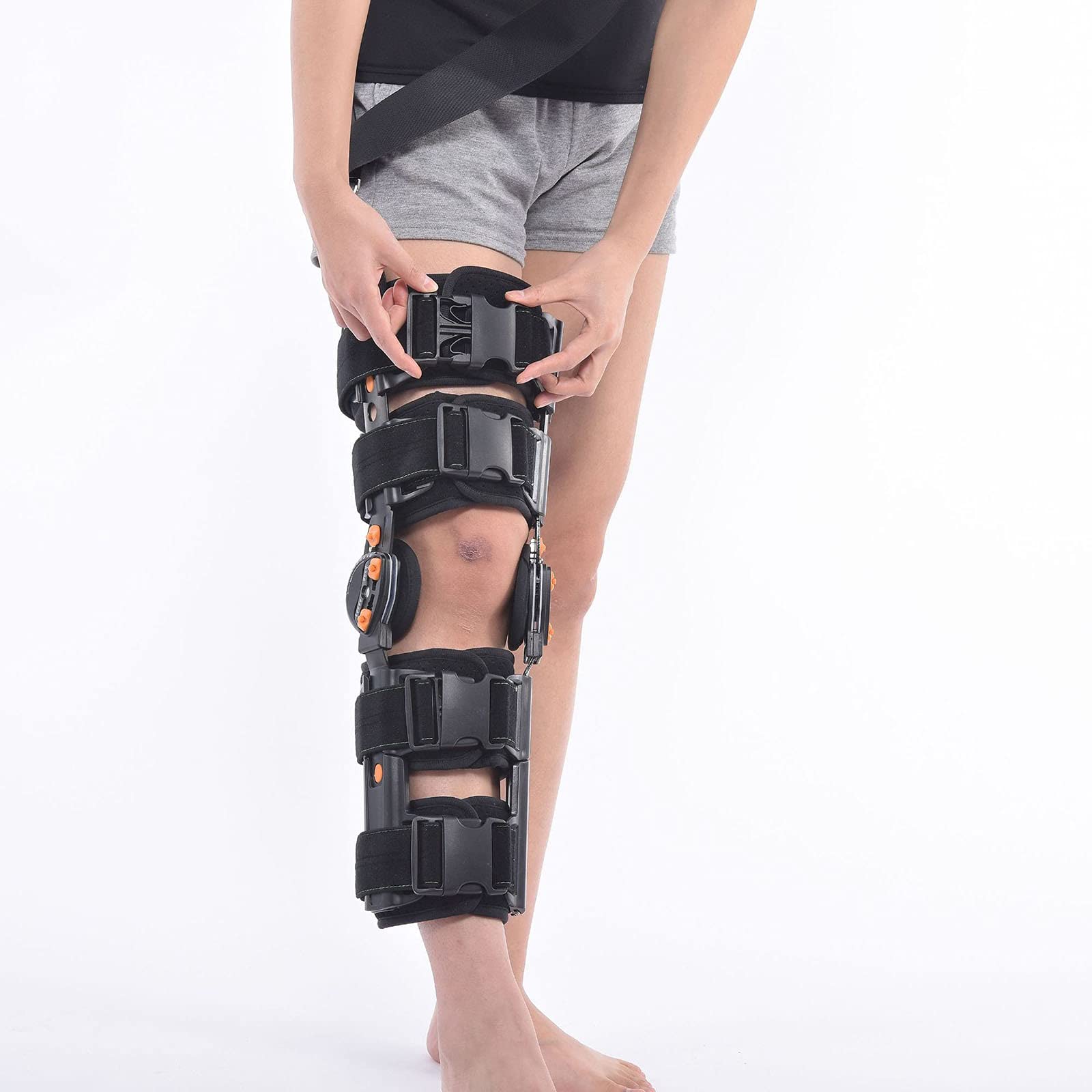 Ortopedyczny Stabilizator Kolana Z Zawiasem, Regulowany Stabilizator Kolana Z Zawiasem, Stabilizator Ortopedyczny Na Urazy Więzadła Krzyżowego Przedniego/Więzadeł/Uraz Sportowy, Po,B-One Size