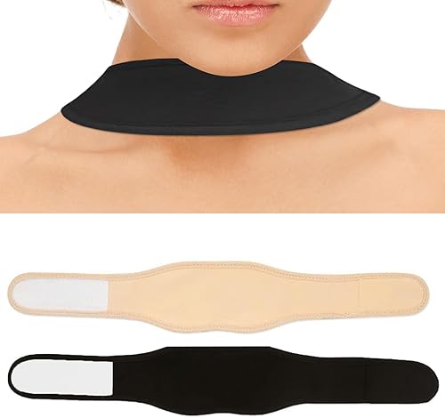 2 fundas para traqueotomía para traqueotomía, cubierta de estoma de cuello transpirable para polvo, soporte de tubo ajustable para traqueotomía,