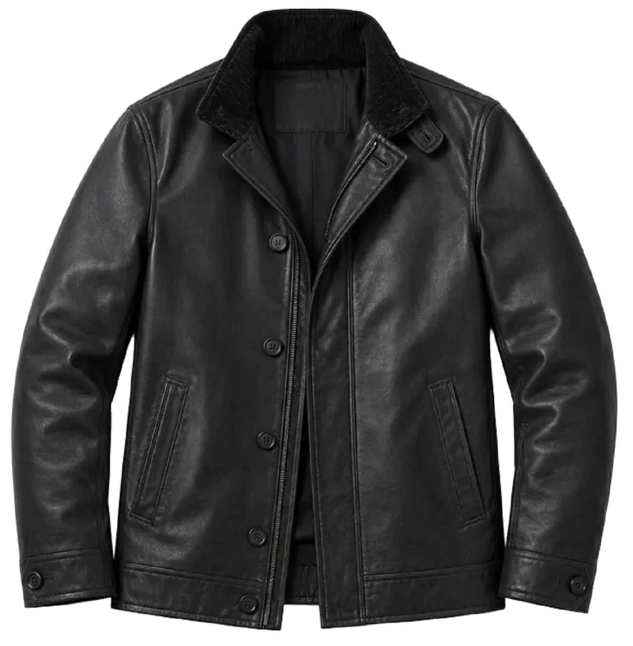 Chaqueta de cuero negro de alta calidad para hombre, abrigo clásico inspirado en los espías para Halloween y cosplay