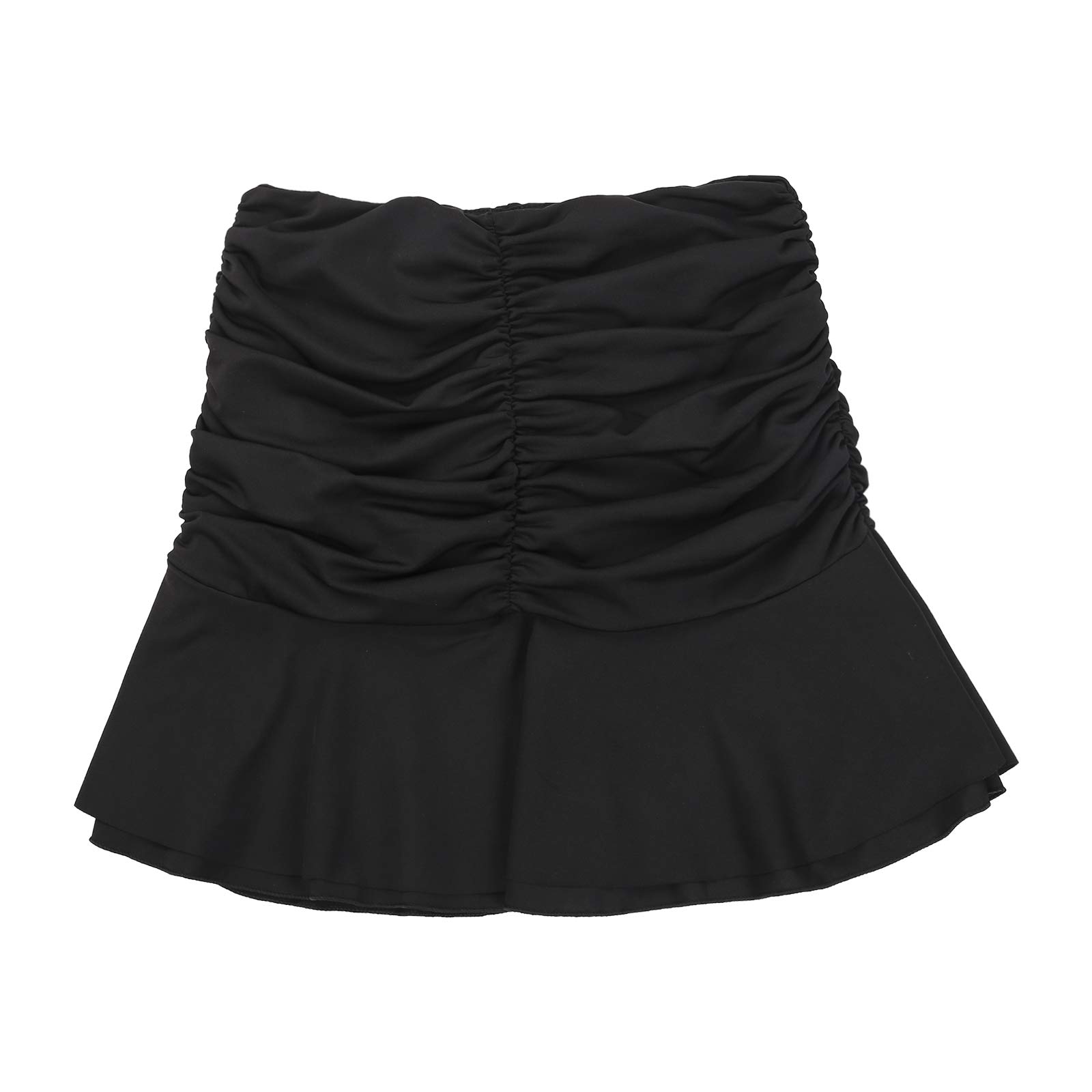 Meiweileya Women Ruched Ruffle Skirt Solid Stretch Pleated Sexy Mini Skirt Tennis Skirt for Girls