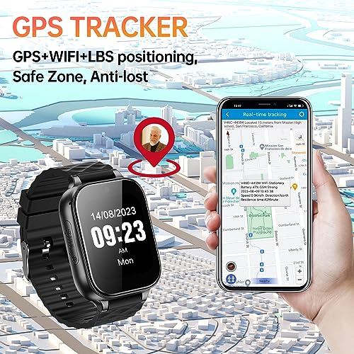 Fajocru Smart Health Watch With Fall Alert Devices, Pedometer, 2 Way Call Voice Chat, Sos Emergency Alarm Button, 4G Elder Gps Tracker Watch, Anti-Lost Cell Phone Watch For Seniors thumb #2