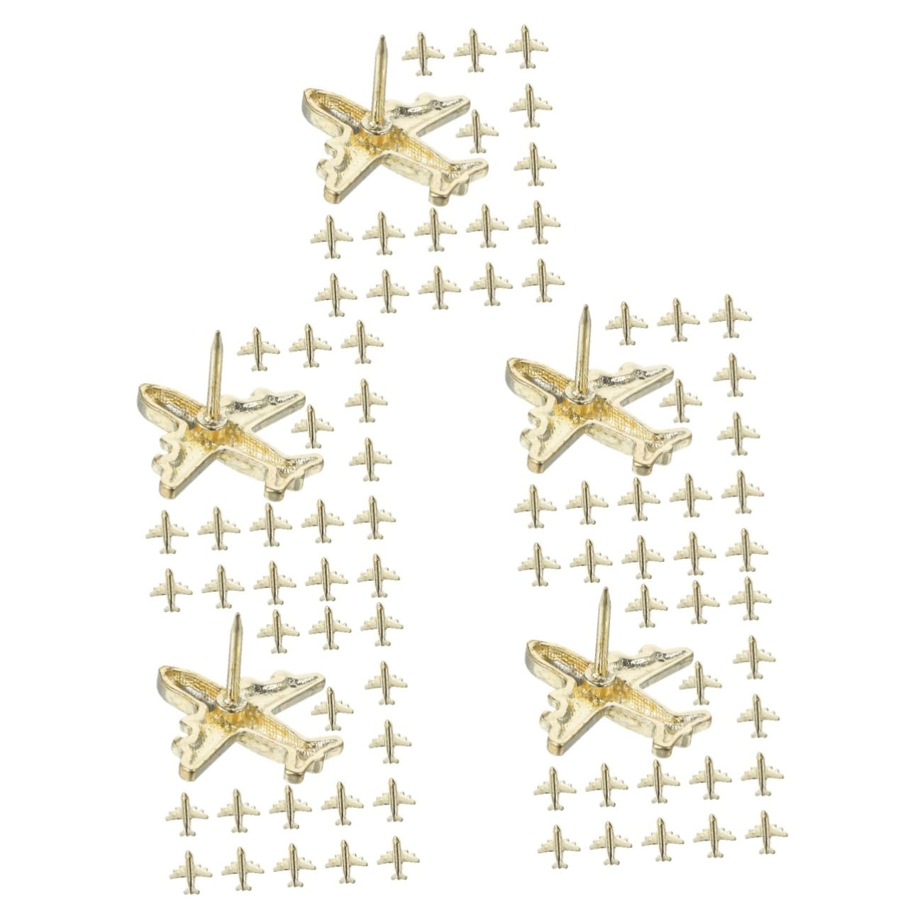 NUOBESTY 150pcs Metal Push Pins Decorative Thumbtacks Airplane Pin Wall Decor for Bulletin Board Classroom Use Supplies