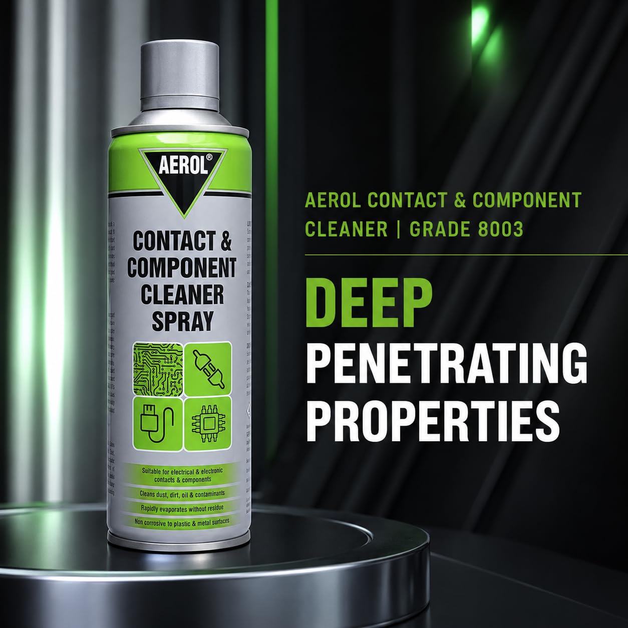 Aerol Electrical & Electronic Contact & Component Cleaner Spray for Cleaning Oil, Grease, Dust & Dirt (318gm/500ml) Plastic Safe, Fast Evaporating Cleaner for Offline Use 2