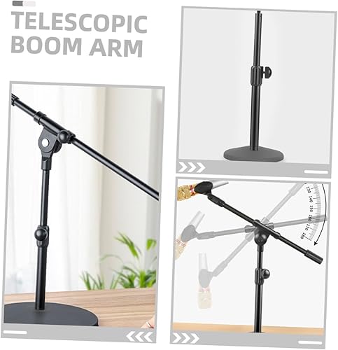 Miniatura 5 de Healifty Brazo de micrófono extensible de metal telescópico con adaptador de cabeza de tornillo compatible con equipo de micrófono de mano estable y
