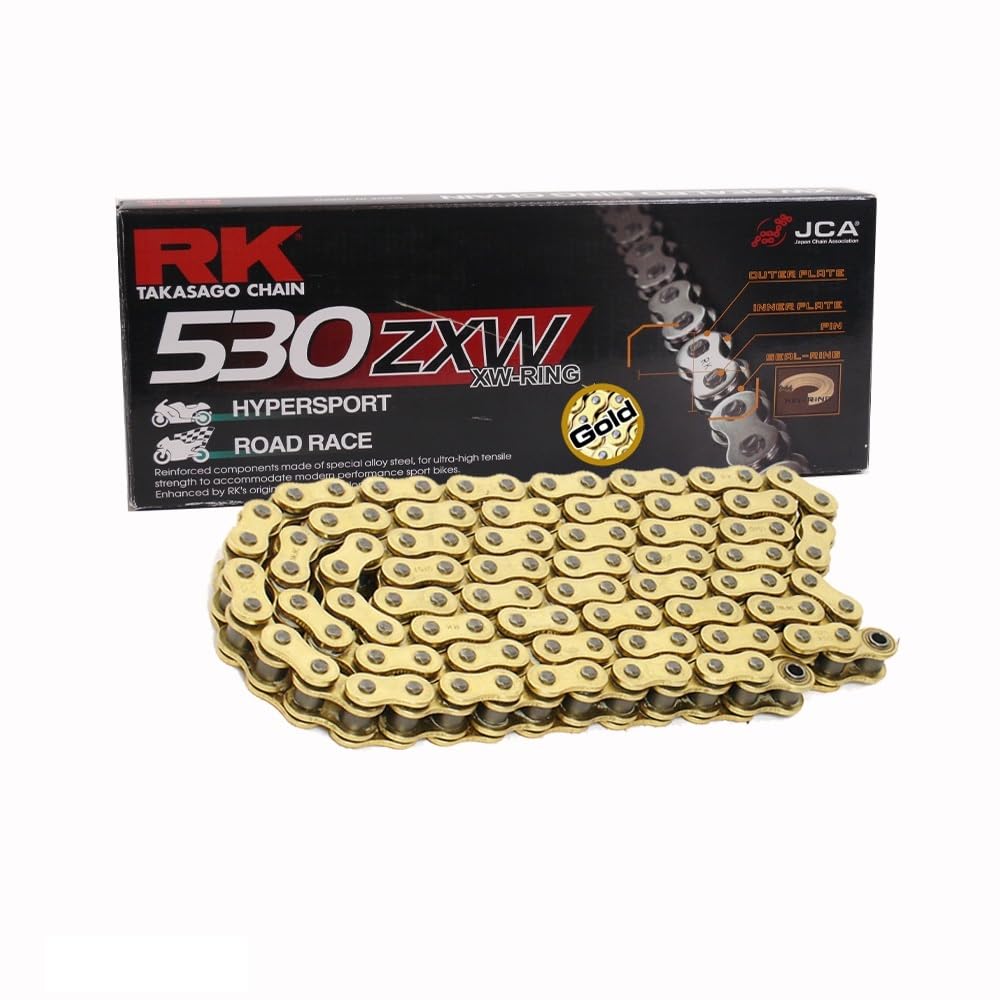 Kettensatz geeignet für Kawasaki ZX-9R Ninja 98-01 Kette RK GB 530 ZXW 110 GOLD offen 16/41