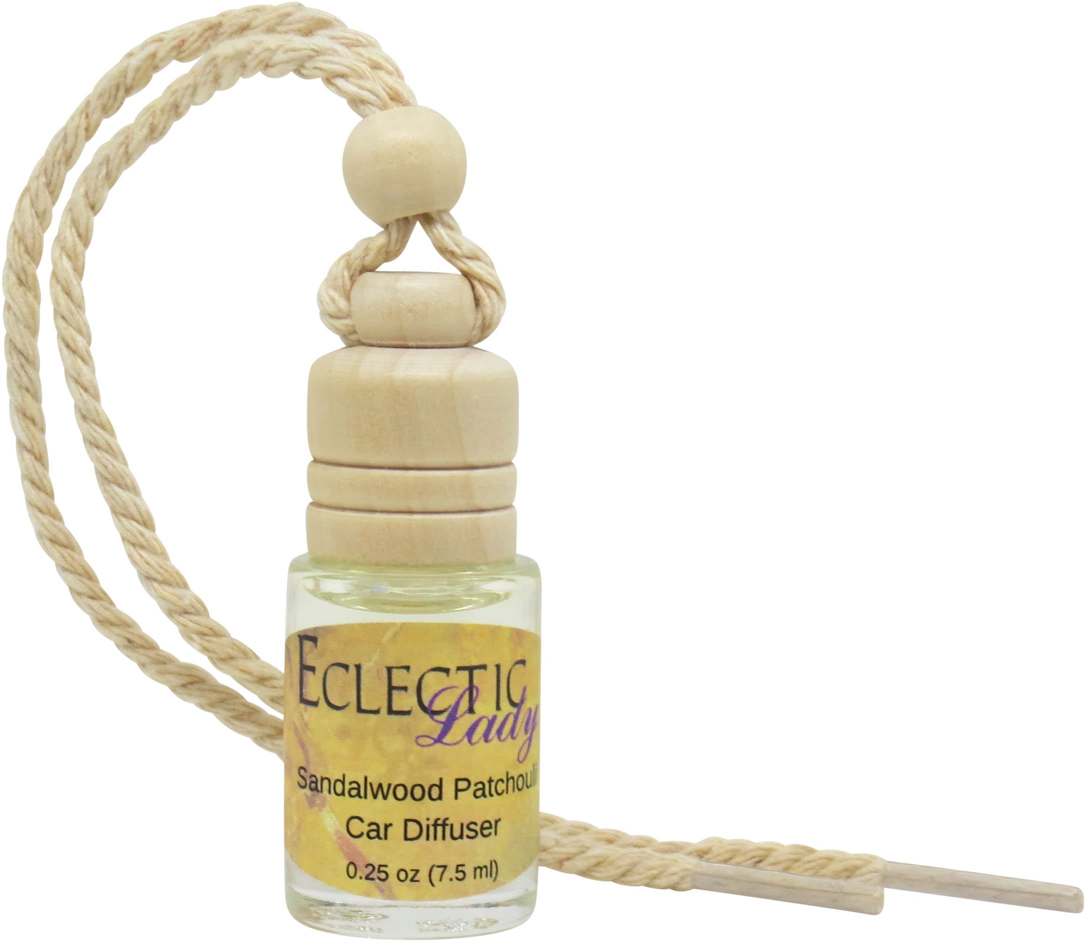 Sandalwood Patchouli Scented Car Diffuser By Eclectic Lady, 7.5 ml, Air Freshener, Aromatherapy Diffuser, Premium Grade Fragrance Oil