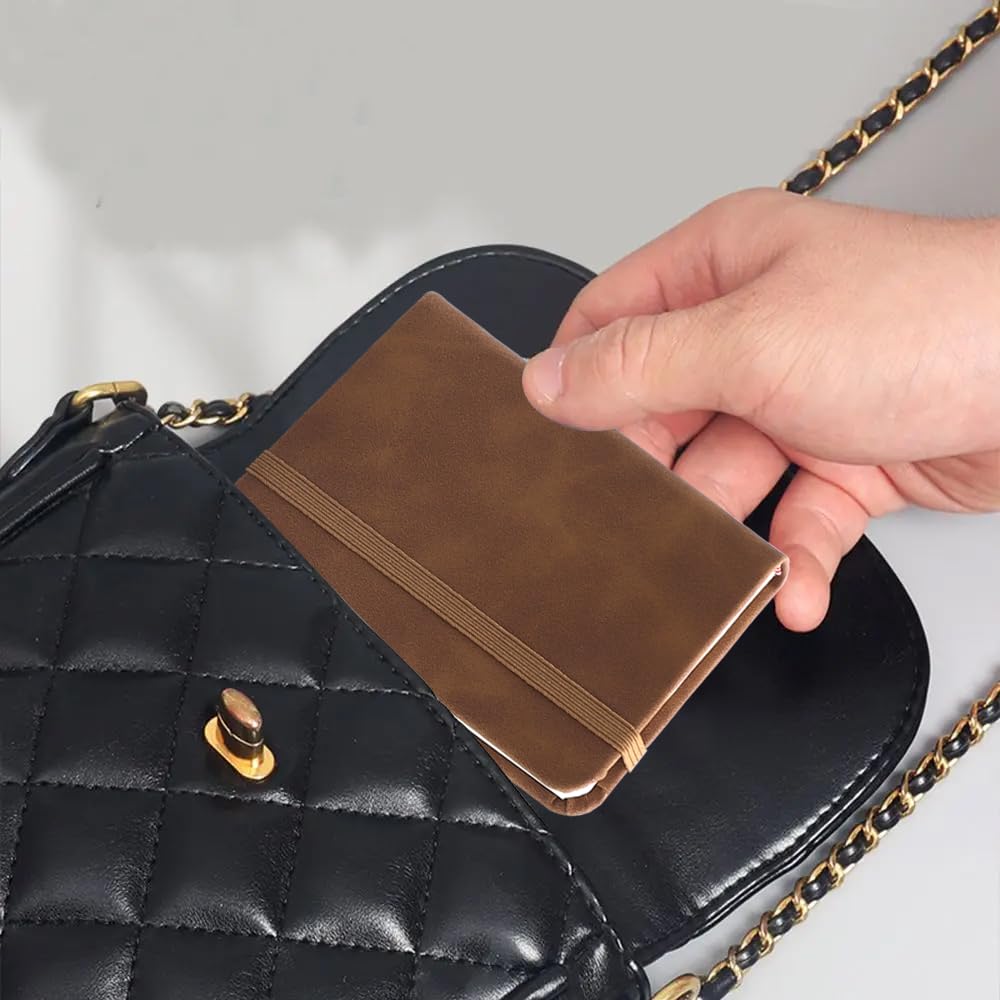 Taccuino A7 Mini Tascabile Pelle Copertina Rigida Righe 4 Pezzi