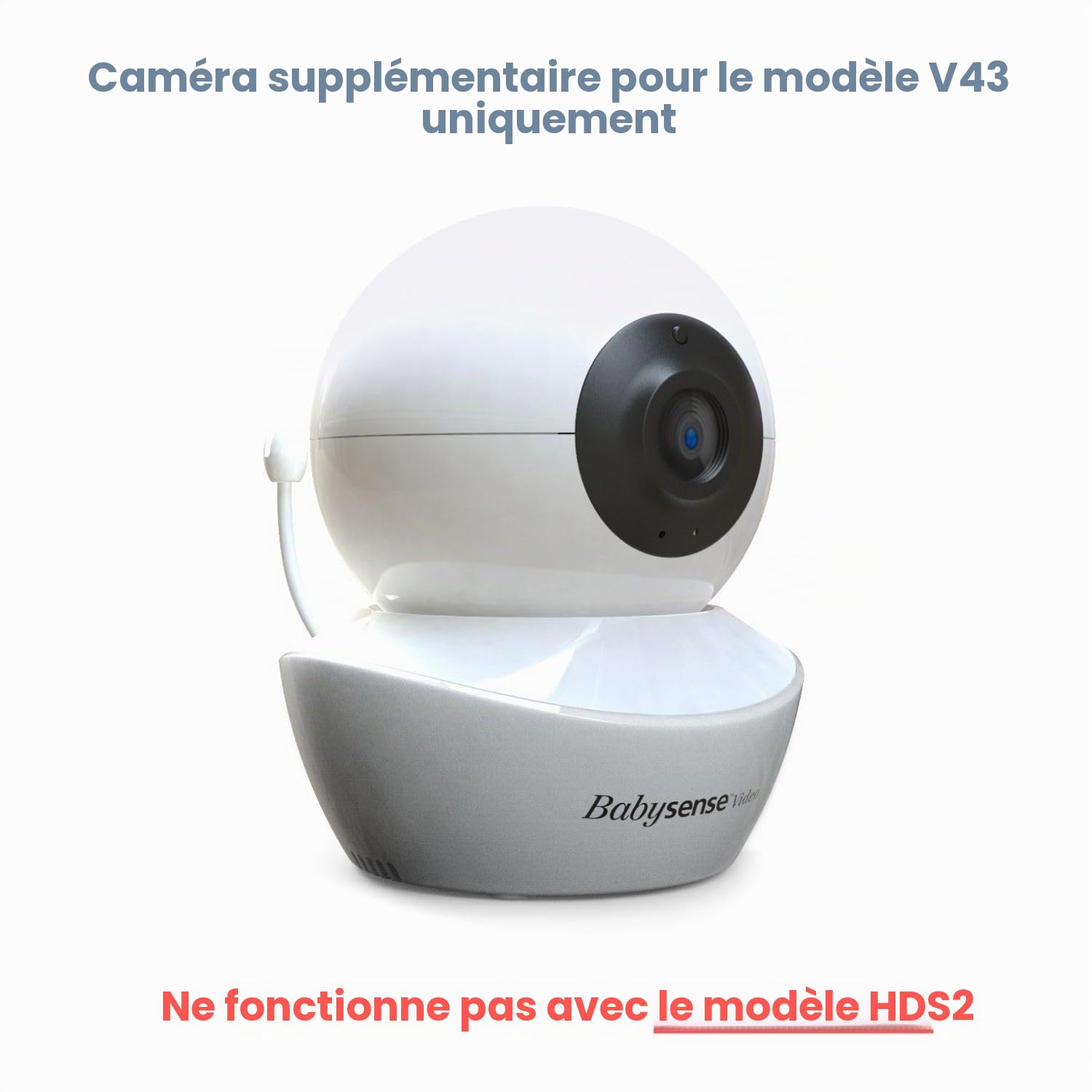 Babysense Caméra Supplémentaire pour Le Moniteur Vidéo V43. Ne Fonctionne Pas avec Les Autres Modèles. Uniquement pour Le Modèle V43