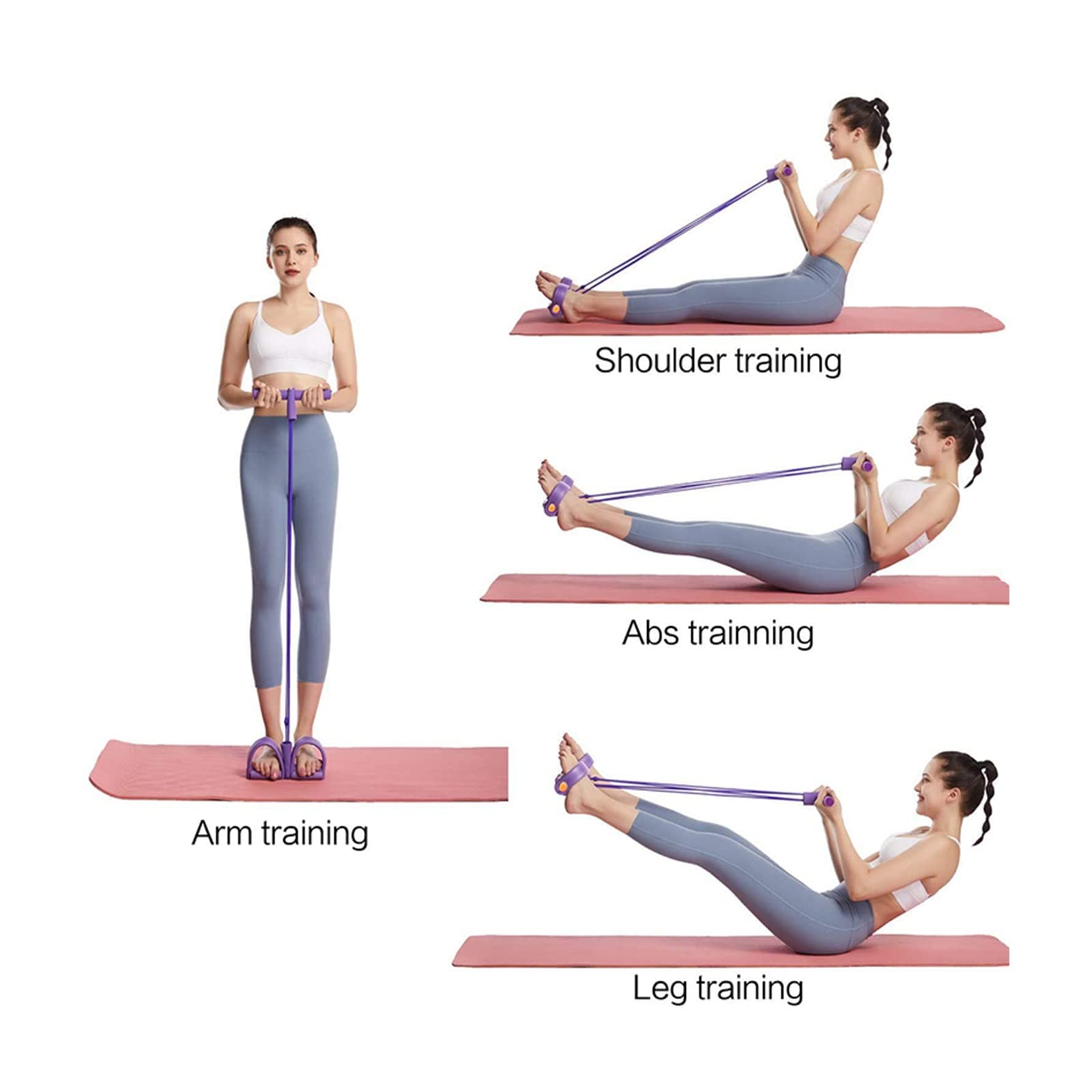 Kit 21 Bandes De Résistance Fitness Avec Pédale - Entraînement Complet à Domicile - 11