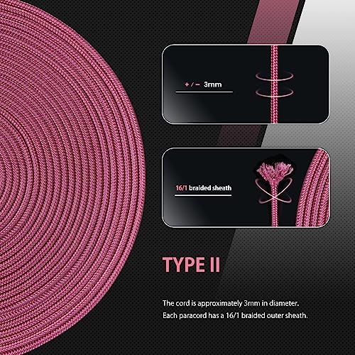 Abma Cord Paracord 425 lbs 3mm 100% Nylon 30M - Berry purple, Solid-berry Purple, 30 Meters - Image 4