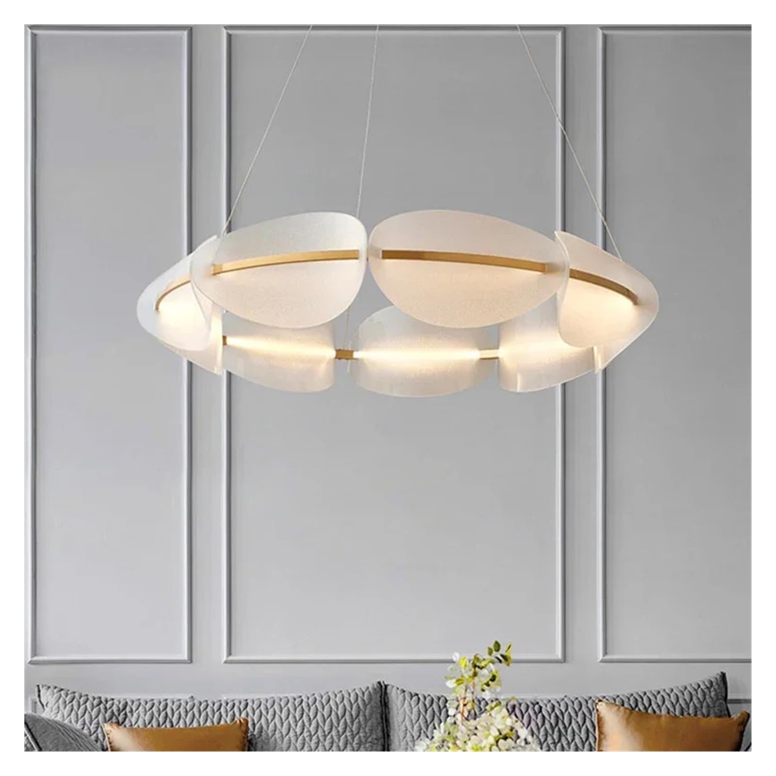 Lustre Moderne en Acrylique à LED en Forme de Feuille, idéal pour Le Salon, la Salle à Manger, la Chambre, la Cuisine. Suspension décorative (12 lumières, Neutre).