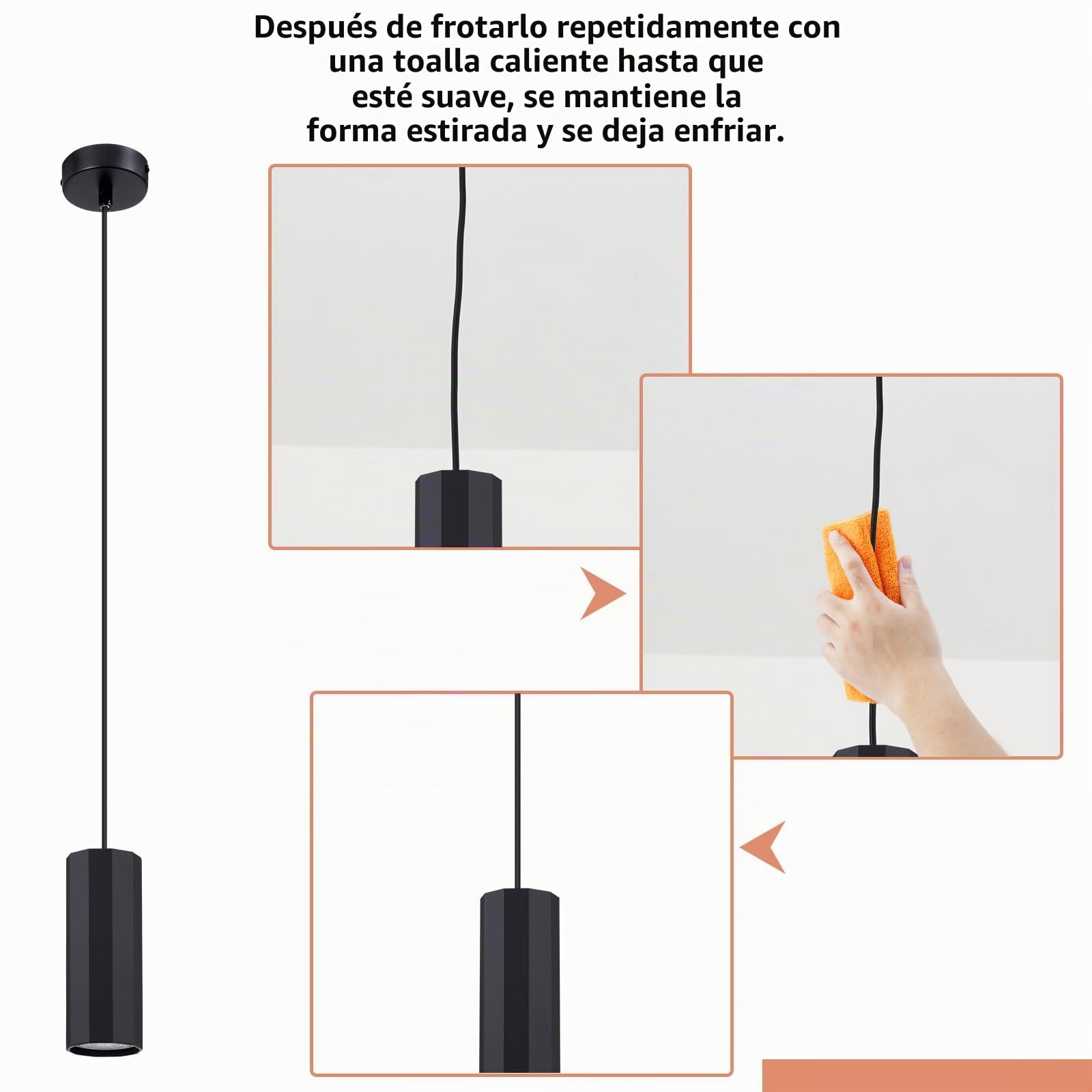 Glitzerlife Lámpara Colgante Mesa de Comedor Negro 4 Bombillas GU10 | Lámpara de Comedor Industrial Moderna de Metal para Interior Cocina Dormitorio