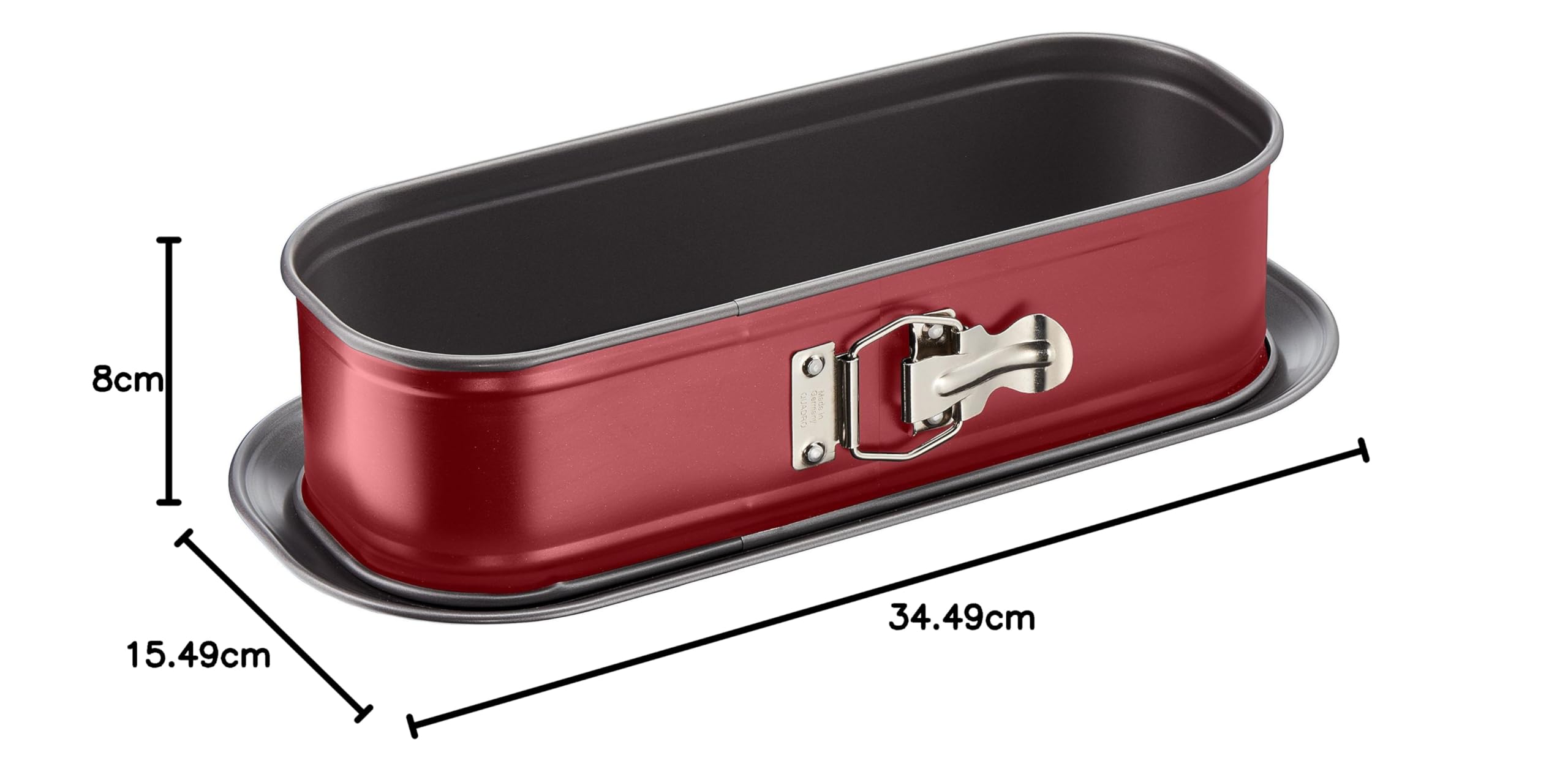 TEFAL Moule a cake Delibake en acier - O 30 x 11 cm - Rouge et gris - Avec charniere