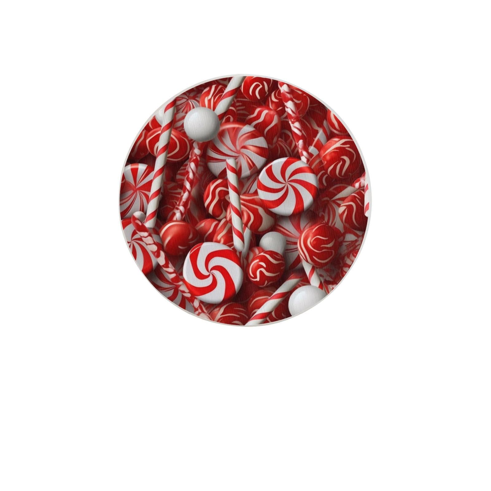 Candy Canes Absorbent Drink Coasters Diatomaceous Round Coaster 4 Inch Reusable Cup Coasters Set 4pc