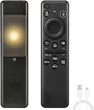 Replacement TV Remote Compatible with Samsung Smart TV | Solar-Powered, USB-C Backup, Rechargeable, Voice Search, IR, Shortcut Keys, Cable Included